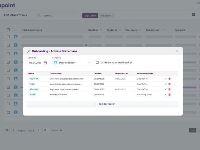 Planpoint - HR workflows detail